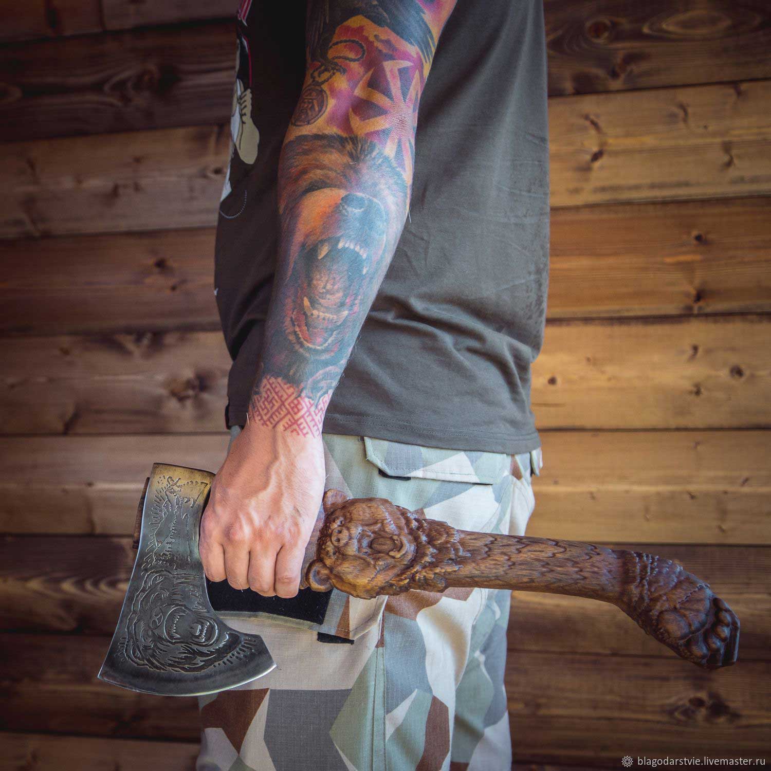Custom Hand-Forged Norse Bear Viking Axe Best Viking Hatchet | Anniversary Gift, Christmas Gift, Birthday Gift