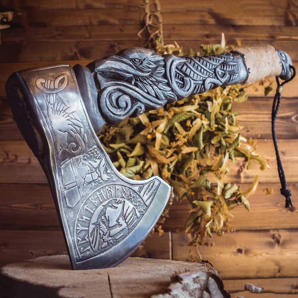 Vedrfolnir Viking Axe | Handmade Bearded Viking Axe | Anniversary Gift, Christmas Gift, Best Gift For Him