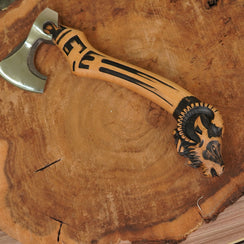 Custom Handmade Carbon Steel Ram Wood Handle Viking Axe Best Camping Hatchet