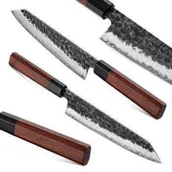 The Prometheus Custom Handmade 4 Pieces Chef Knife Set  & Leather Roll