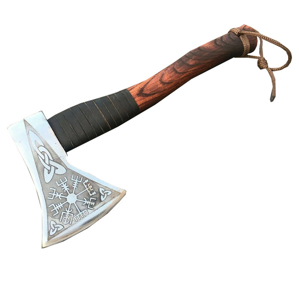 Viking Vegvisir Compass Viking Axe Best Outdoor Camping Axe | Anniversary Gift, Christmas Gift, Wedding Gift