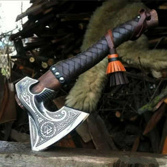 Handmade Carbon Steel Wrap Rose Wood Handle Viking Axe Best Camping Axe | Best Wedding Gift,  Best Gifts For Him