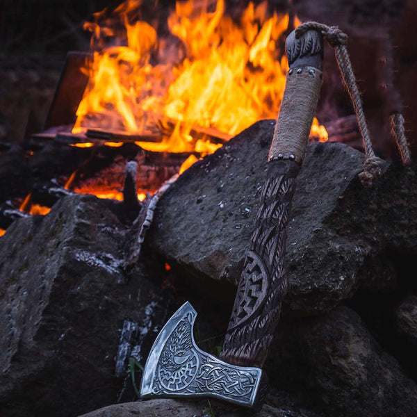 Viking Black Sun Axe Best  Viking Camping Hatchet | Wedding Gift, Anniversary Gift, Christmas Gift
